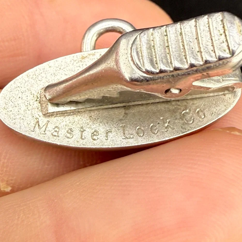 Vintage Master Lock‎  Tie Clip Silver Tone HLP NYC